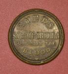 1862 Encased Postage Three Cent Ayer's Sarsaparilla