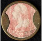 1862 Take Ayers Pills 3¢ Encased Postage Stamp
