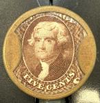 Encased J. Gault 5c Deep Orange Postage Stamp