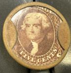 Encased J. Gault 5c Deep Orange Postage Stamp