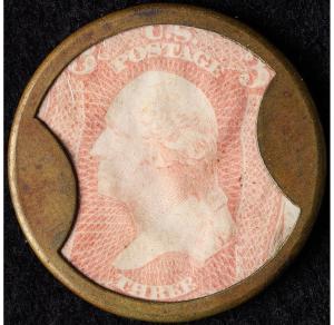 1862 Ayer's Sarsaparilla 3¢ Encased Washington Stamp