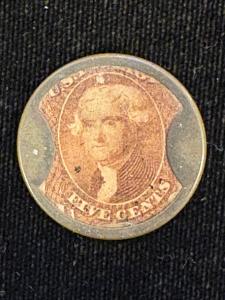 U.S. Encased Postage Stamp #EP96 Mica Intact