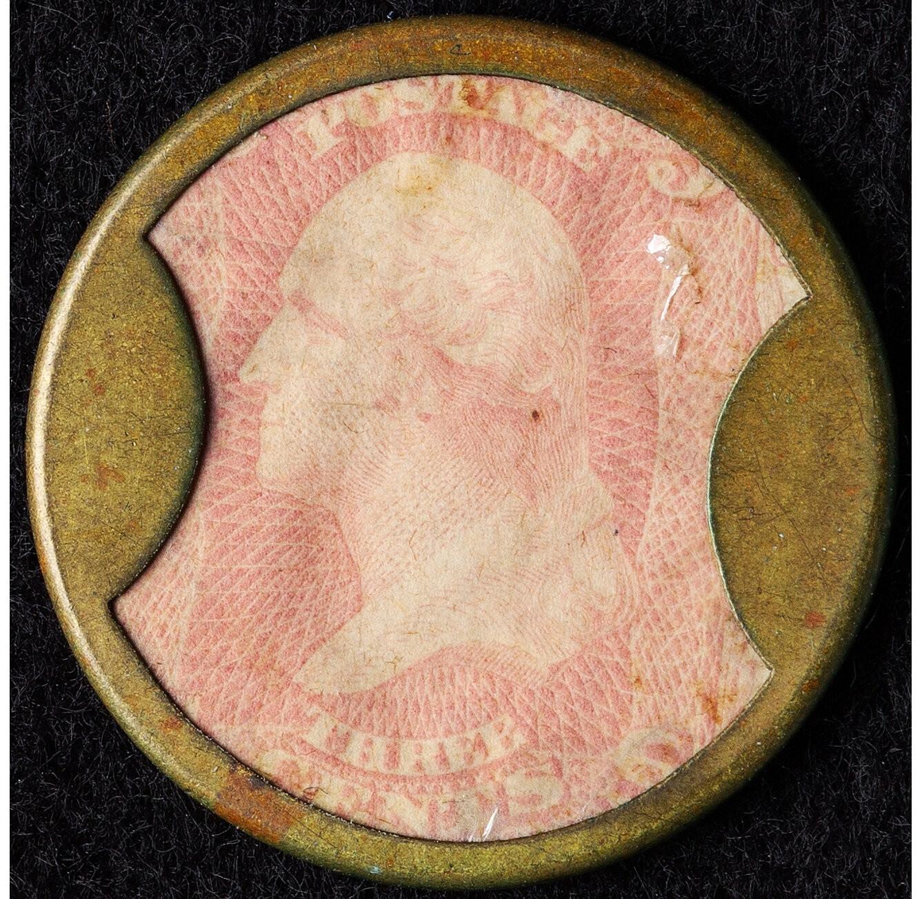 1862 Ayer's Cathartic Pills 3¢ Encased Stamp