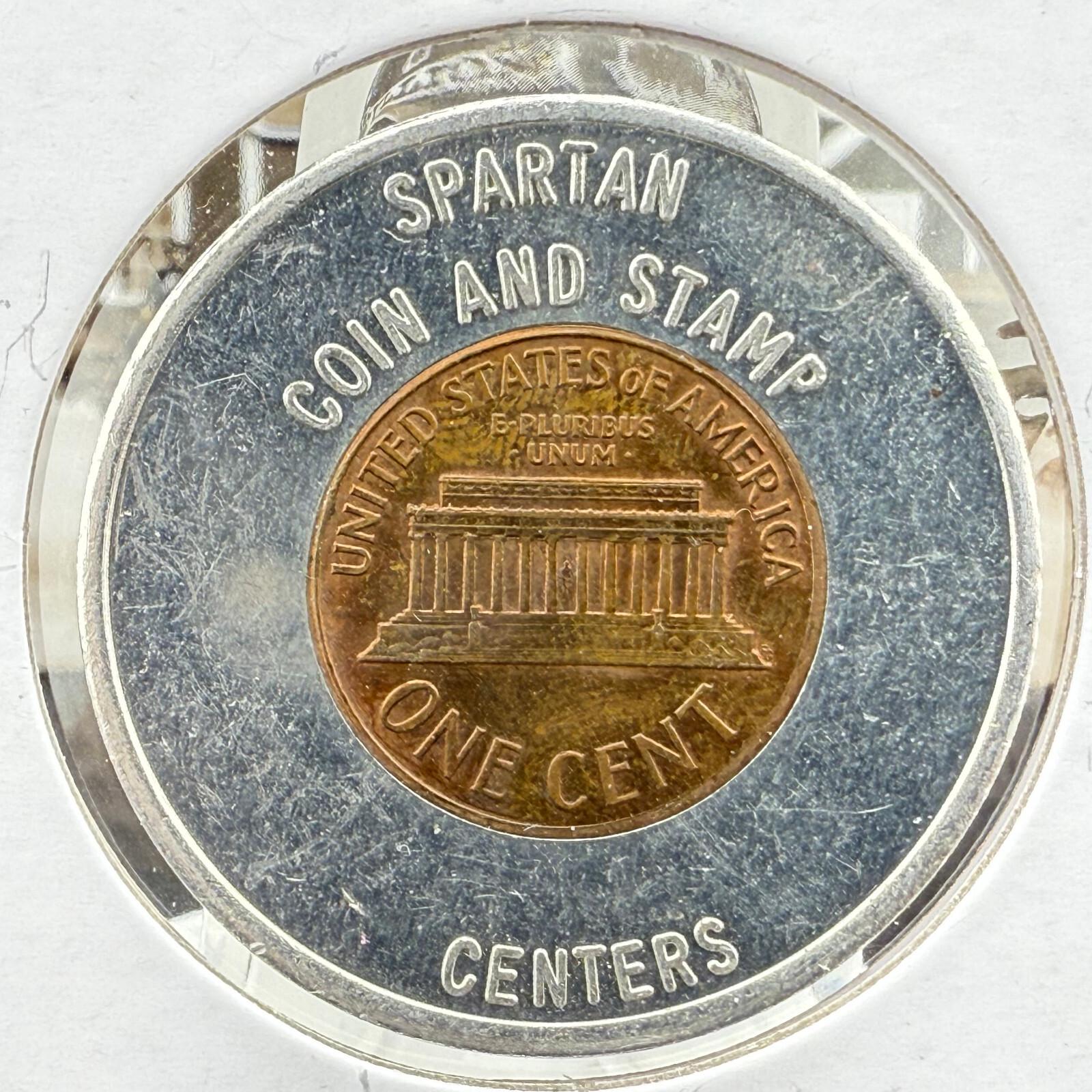 1968-D Lincoln Memorial Penny with Stamp Display