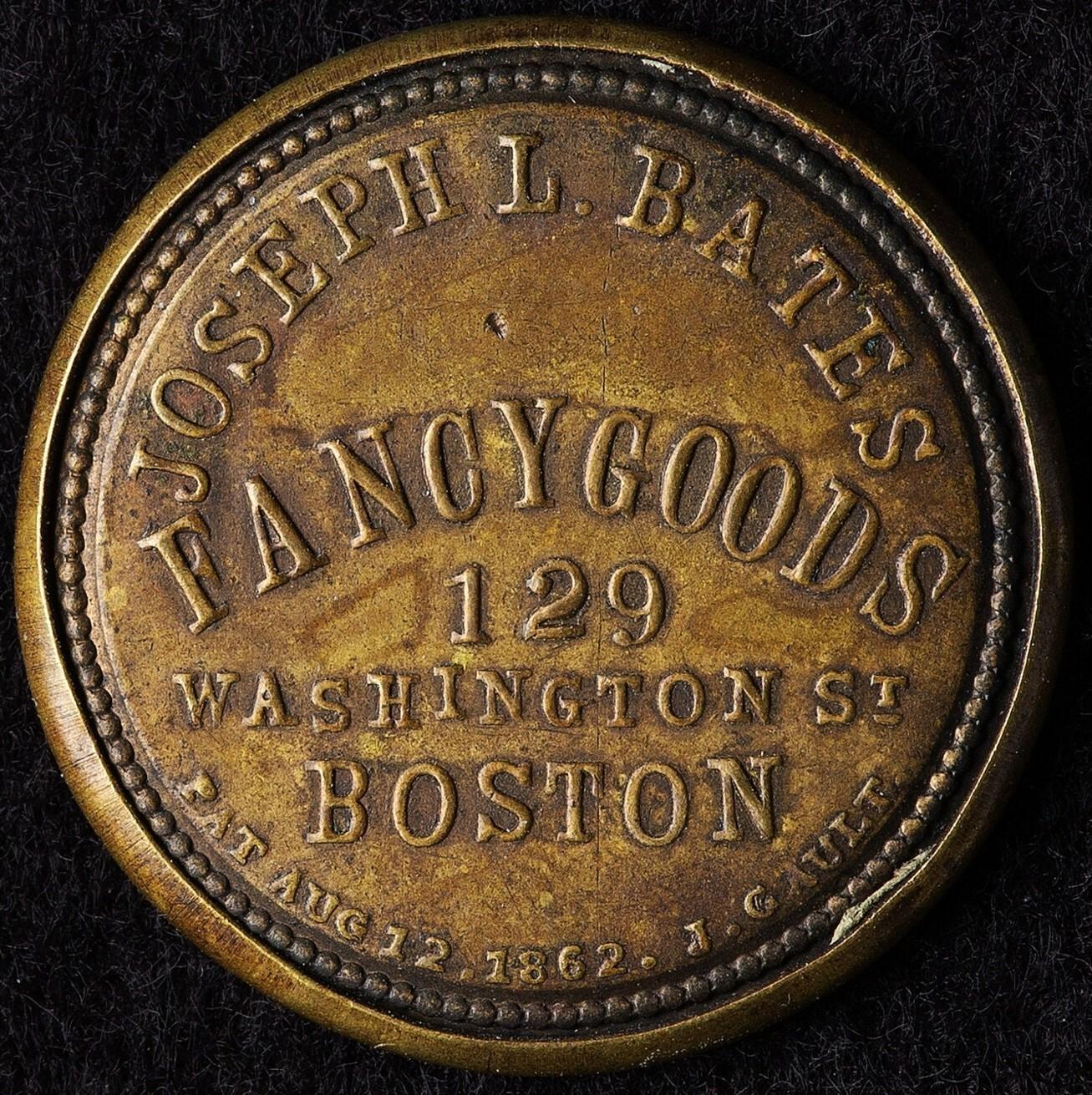 1862 1¢ Joseph L. Bates Encased Postage Stamp