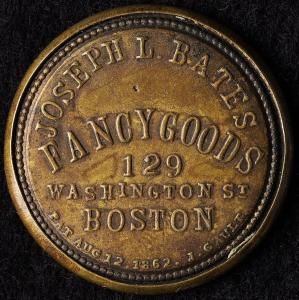 1862 1¢ Joseph L. Bates Encased Postage Stamp