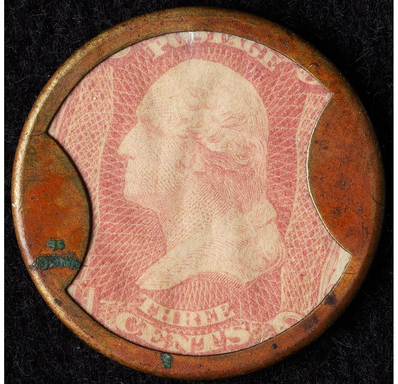 1862 Ayer's Cathartic Pills 3¢ Encased Stamp