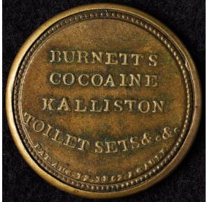 5¢ Burnett’s Cocoaine Kalliston Encased Stamp 1862