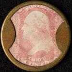 1862 Encased 3¢ Ayer's Cathartic Pills Stamp