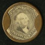 1862 J. Gault 24¢ Encased Postage Stamp