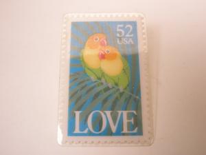 USA Love Stamp Encased Vintage Lapel Pin