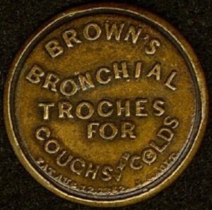 1862 5¢ Brown's Bronchial Troches Encased Stamp