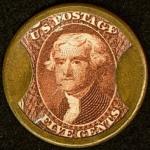1862 5¢ Brown's Bronchial Troches Encased Stamp