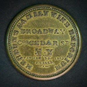 1862 Mendum's Family Wine Emporium Encased Stamp