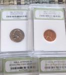 Lincoln, Jefferson, Roosevelt Encased Postage Stamps Set