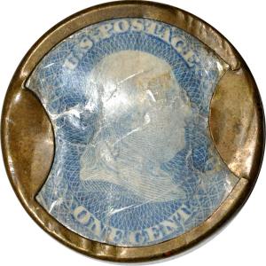 Ben Franklin Ayers Sasparilla Encased Postage Stamp