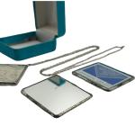 Vintage Silver Necklace with Glass Encased Stamp