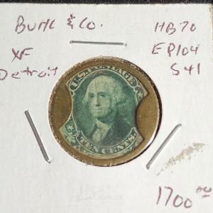 U.S. Encased Postage 5c F Buhl & Co