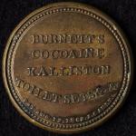 1862 Encased Postage 3¢ Burnett's Cocoaine Kalliston