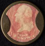 1862 Encased Postage 3¢ Burnett's Cocoaine Kalliston
