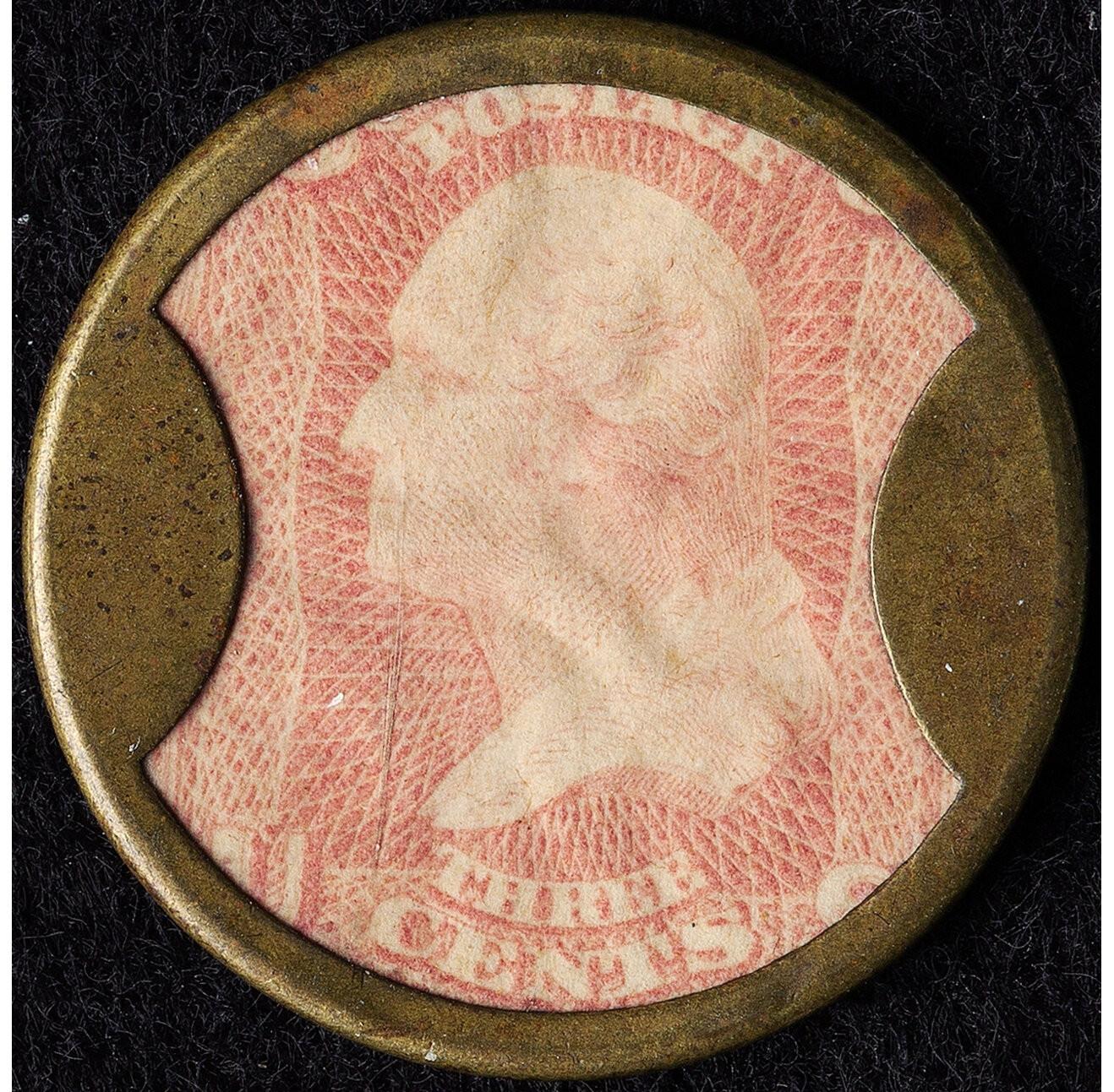 1862 Ayer's Sarsaparilla 3¢ Washington Encased Stamp