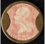1862 Ayer's Sarsaparilla 3¢ Washington Encased Stamp