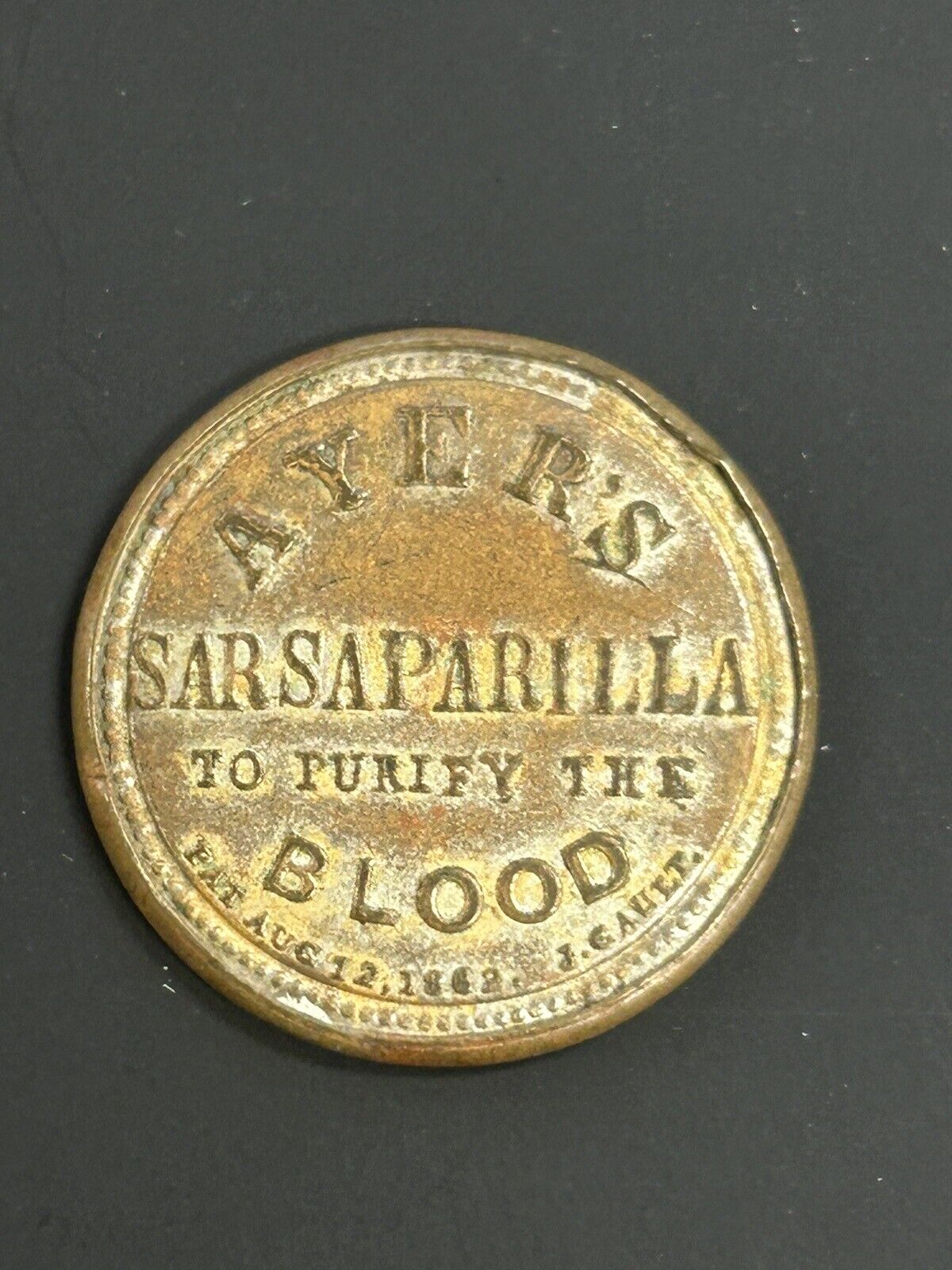 Encased Postage Stamps: Ayers Sarsaparilla Civil War Coins