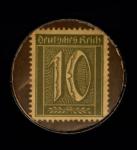 Germany 10 Pfennig Encased Postage Stamp