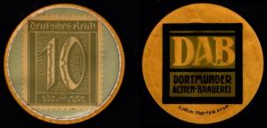 Germany Encased Postage Stamp 10 Pfennig