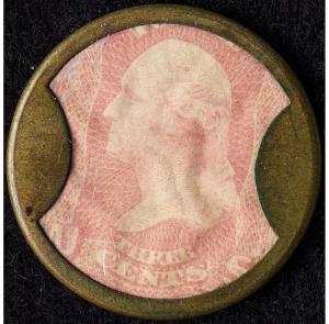 1862 Ayer's Cathartic Pills 3¢ Encased Stamp