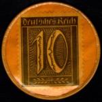 Germany Encased Postage Stamp 10 Pfg. Black Olive