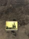 Vintage Vietnam Era Encased Bronze Stamp with Helicopter