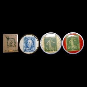 Set of 4 Rare Encased Stamps USA & France