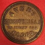 1862 Civil War 3¢ Encased Postage Stamp - Ayer’s Sarsaparilla