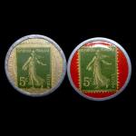 Set of 4 Rare Encased Stamps USA & France