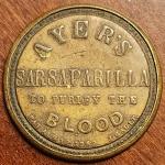 1862 Civil War 3¢ Encased Postage Stamp - Ayer’s Sarsaparilla