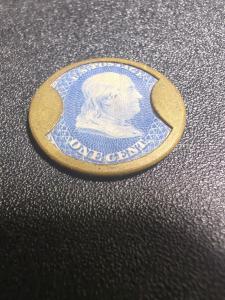 US Scott EP-13 Ayer's Sarsaparilla Encased Stamp