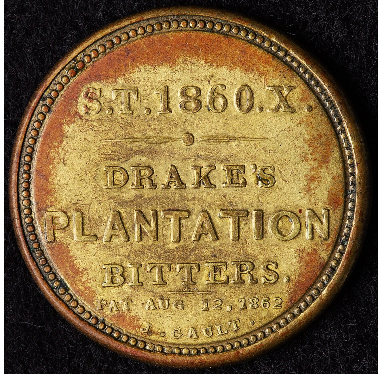 1862 Drake's Plantation Bitters Encased Postage Stamp