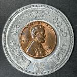 Encased 1961-D Lincoln Cent Lucky Penny