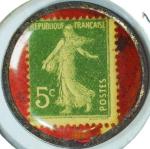 Vintage France 5c Encased Postage Stamp