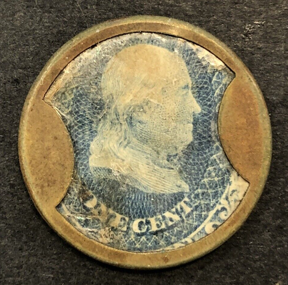 Civil War Encased Postage Stamps - Mendums Wine Emporium
