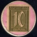 Rare Germany Encased Postage Stamp 10 Pfennig