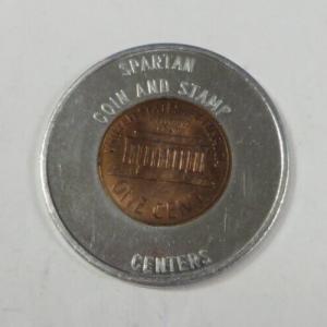 1968 Good Luck Penny Encased Vintage Stamp Coin