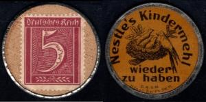 Germany Encased Postage Stamp 5 Pfennig Briefmarkengeld