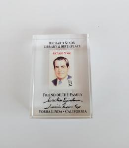 Presidential Paperweight: Nixon Postage Stamp Display