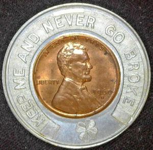 1960-D Encased Lincoln Cent Store Card