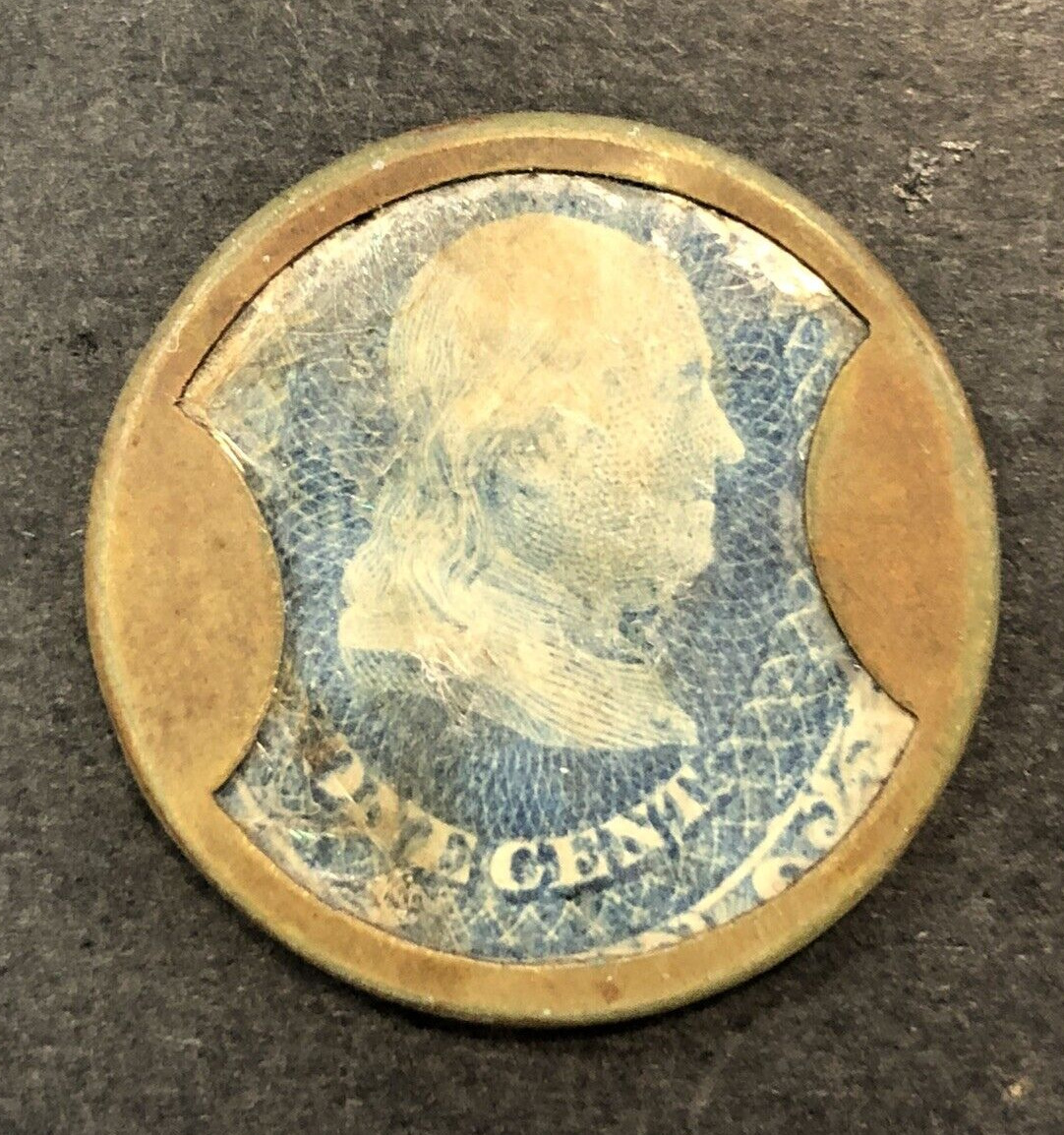 Civil War Encased Postage Stamps - Mendums Wine Emporium