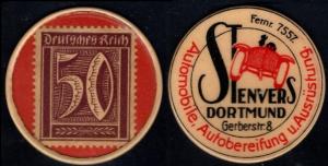 Germany 50 Pfennig Encased Postage Stamp Money