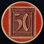 Germany 50 Pfennig Encased Postage Stamp Money