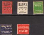 Denmark WWII Encased Stamp Coins with Advertising 5 Different